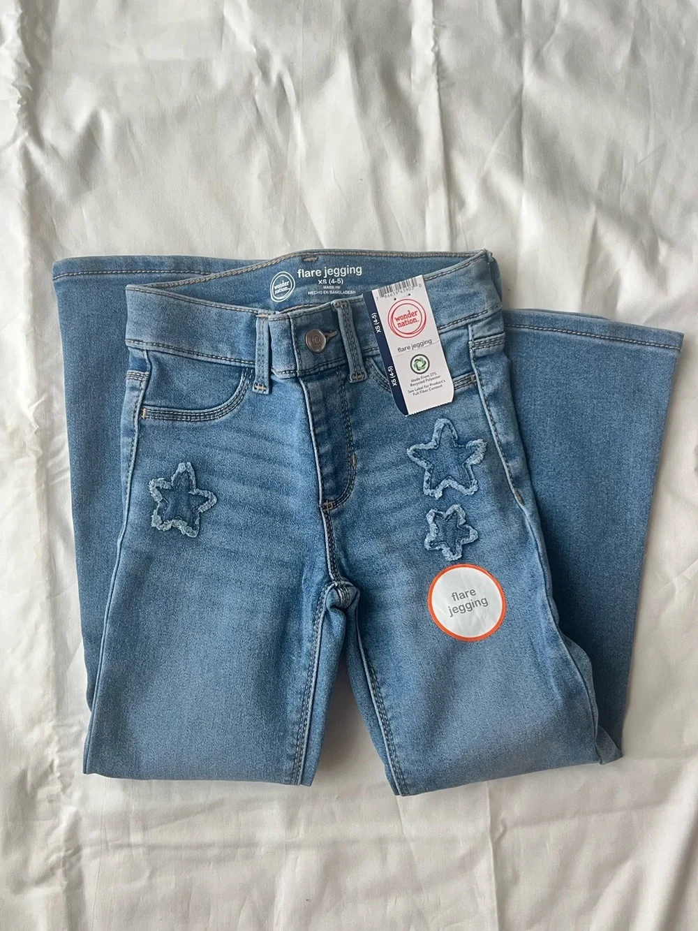 NWT Kids Flare Jegging with Star Appliqué - Light Blue size 4/5